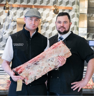 Fleming's butchers in the shop